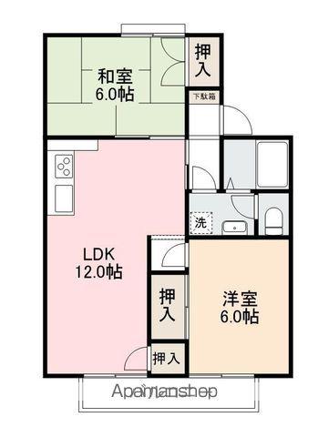 瀬戸ハイツAB(2LDK/2階)の間取り写真