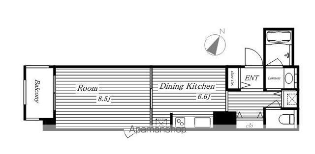 セノアタワー泉(1DK/11階)の間取り写真