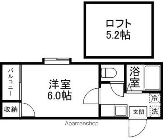 ユメハウス渡鹿(1K/2階)の間取り写真