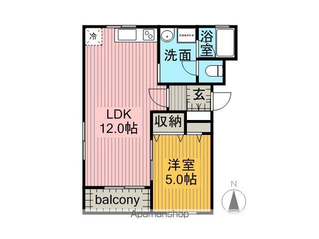 マンションドム桜井(1LDK/3階)の間取り写真
