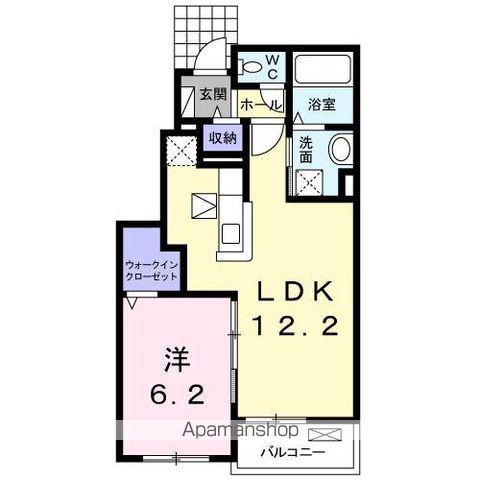 フレスクーラC(1LDK/1階)の間取り写真