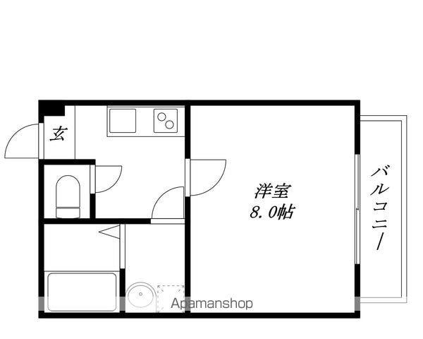 ヴィクトリーⅢ(1K/2階)の間取り写真