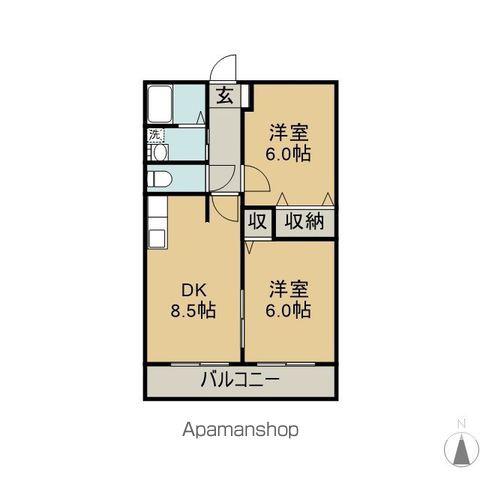 ヒルズ岩崎台(2LDK/1階)の間取り写真