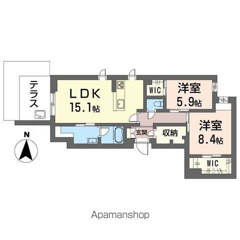 戸塚日和(2LDK/1階)の間取り写真
