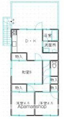 サンモール商店街アパート(3DK/2階)の間取り写真