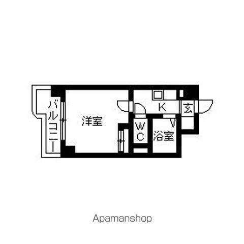 サンシティ五橋アヴァンツァーレ(1K/9階)の間取り写真