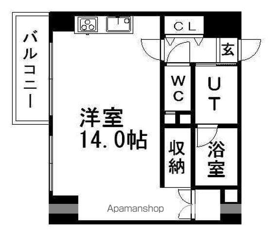 LEE北3条(1K/6階)の間取り写真