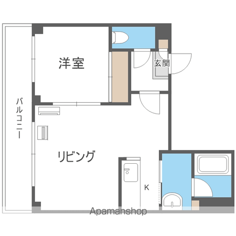 クワイシャノン円山表参道(1LDK/5階)の間取り写真