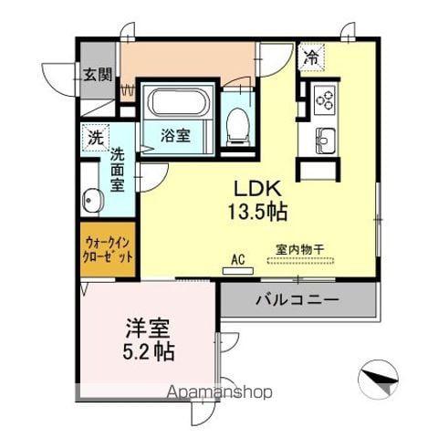 D-ROOM.CⅡ(1LDK/2階)の間取り写真