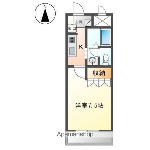 エトワール大開(1K/1階)の間取り写真