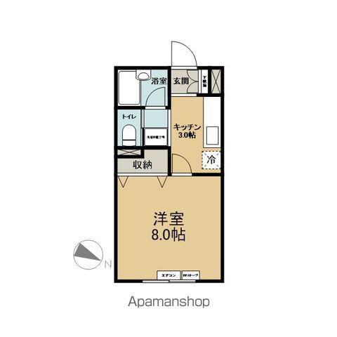 ベルシティメモリーズI(1K/2階)の間取り写真