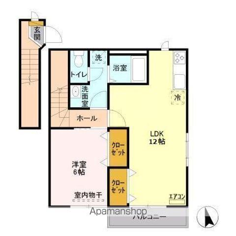 サンハイム学園前B(1LDK/2階)の間取り写真