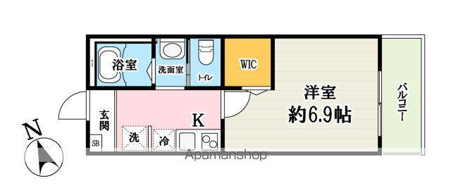 キャメル所沢狭山ヶ丘3B(1K/3階)の間取り写真