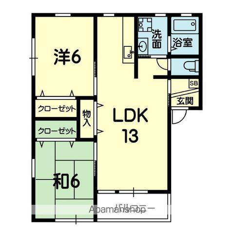 ハイツルミエールB(2LDK/2階)の間取り写真