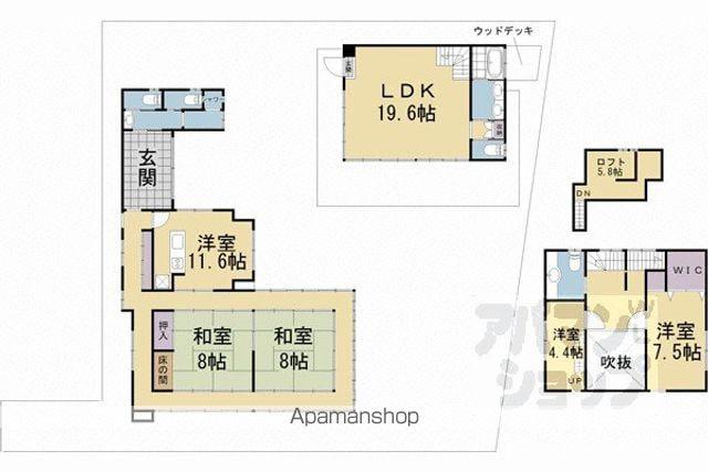 京都市烏丸線 北大路駅 徒歩42分 2階建 築9年(5LDK)の間取り写真