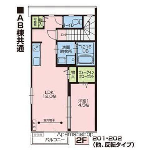 LA TROIS マルベリー(1LDK/2階)の間取り写真