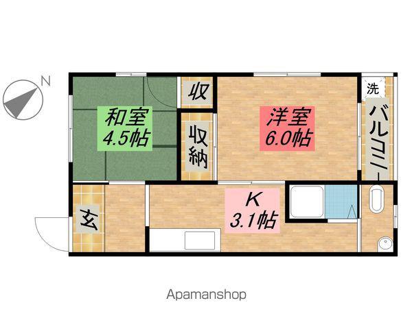 正田マンション野村2(2K/2階)の間取り写真