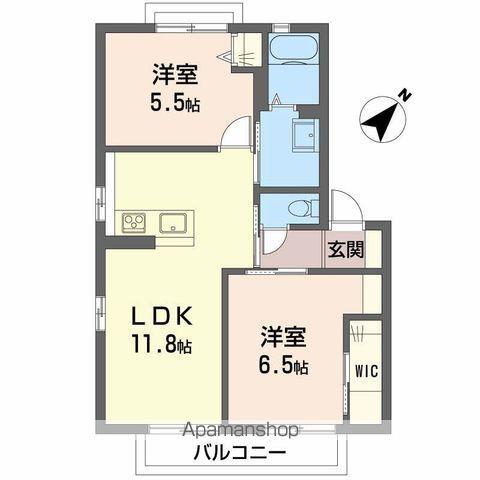 メゾンうえたⅡ(2LDK/2階)の間取り写真