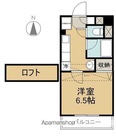 イムーブルF(1K/3階)の間取り写真