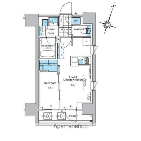 ルフォンプログレ神田プレミア(1LDK/8階)の間取り写真