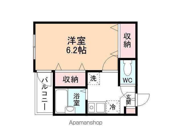 ハイツ三田(1K/2階)の間取り写真