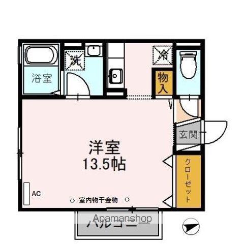 エイトキューブONE C(ワンルーム/2階)の間取り写真