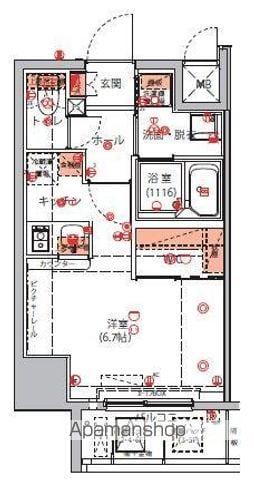 ハーモニーレジデンス東京イーストコア004(ワンルーム/5階)の間取り写真