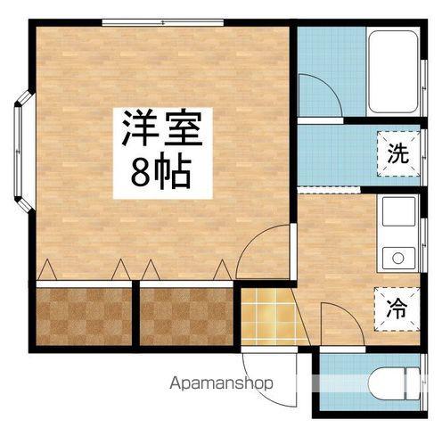 サンセベリア(1K/1階)の間取り写真