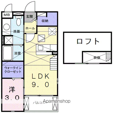 ブローテ(1K/2階)の間取り写真