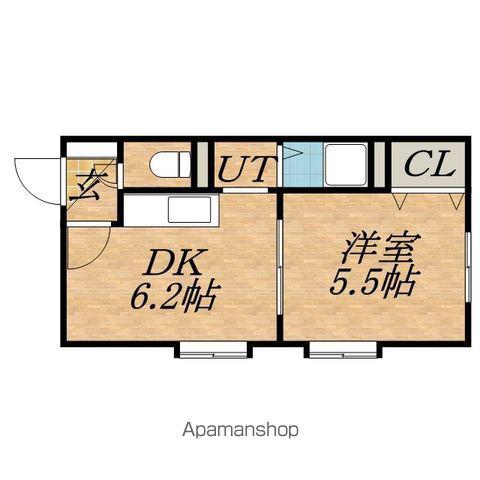 KDビル(1DK/2階)の間取り写真