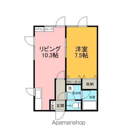 フレンドリー卸町5号館(1LDK/2階)の間取り写真