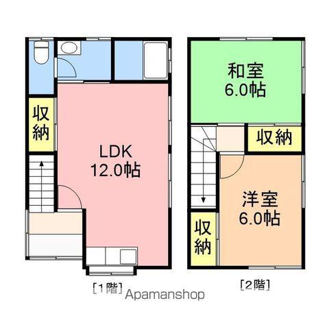 新潟県新潟市西区 2階建 築32年(2LDK)の間取り写真