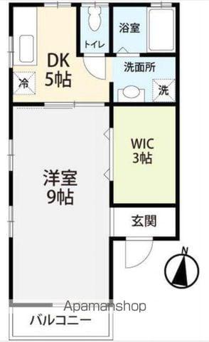 グリーンガーデン(1DK/2階)の間取り写真