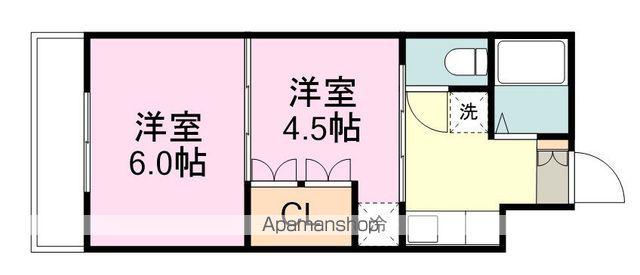 イーグルハイツ高松(2K/1階)の間取り写真