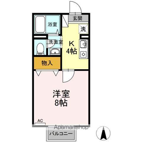 ラブドミール(1K/1階)の間取り写真