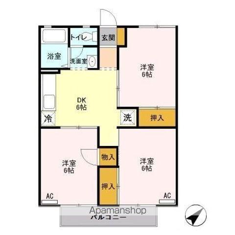 サンパレストミタ(3DK/2階)の間取り写真