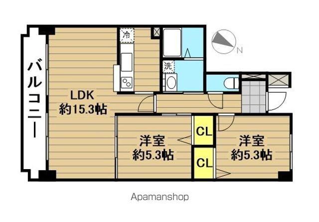 ヴァンテアン(2LDK/1階)の間取り写真