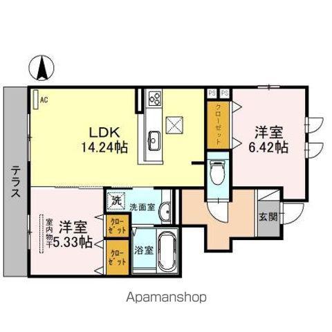 ルソ・ラフィネ(2LDK)の間取り写真
