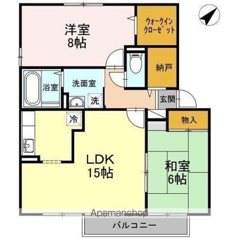 セジュールのぞみⅡ(2LDK/1階)の間取り写真