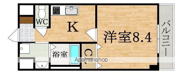 ベルコリーヌ紺屋(1K/2階)の間取り写真