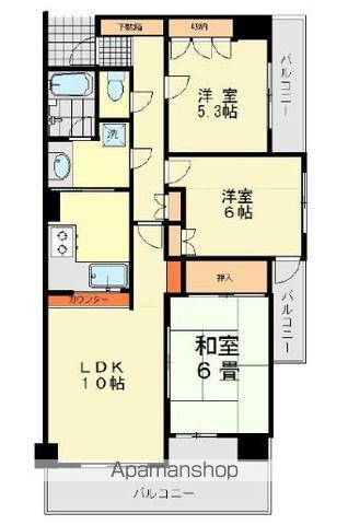 モア・リッシェル土浦タワーズ(3LDK/2階)の間取り写真