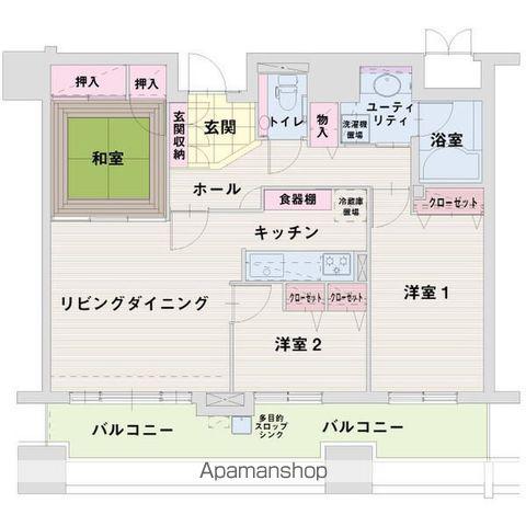 エスポアシティ札幌コンフォートプレイス(3LDK/4階)の間取り写真