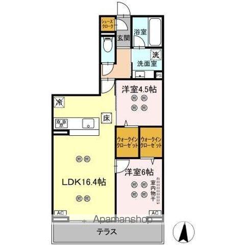 ローテ ベルク(2LDK/1階)の間取り写真