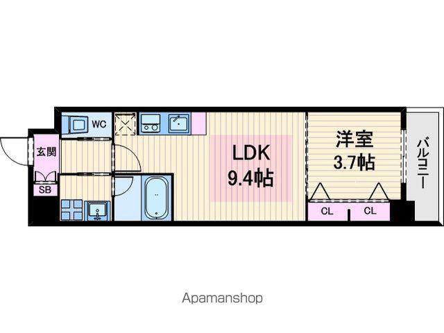 アーバネックス北久宝寺(1LDK/3階)の間取り写真