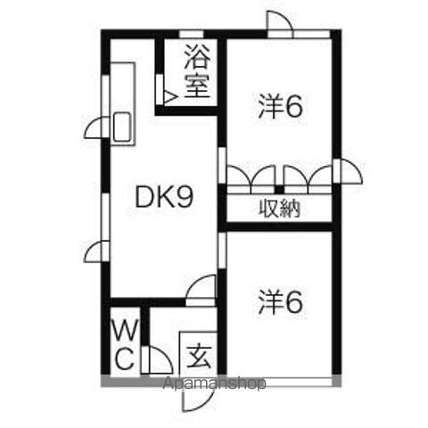鈴木荘B(2LDK/2階)の間取り写真