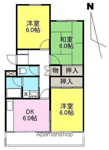 アイランドガーデン松原(3DK/2階)の間取り写真