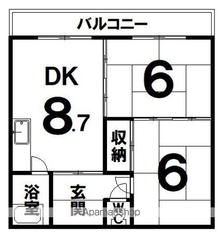 マルカマンション(ワンルーム/2階)の間取り写真