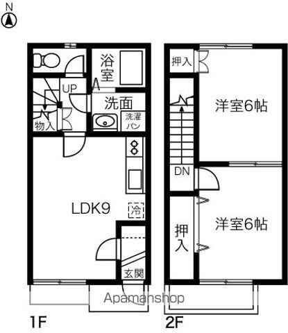DUPLEX 国王257(2DK)の間取り写真