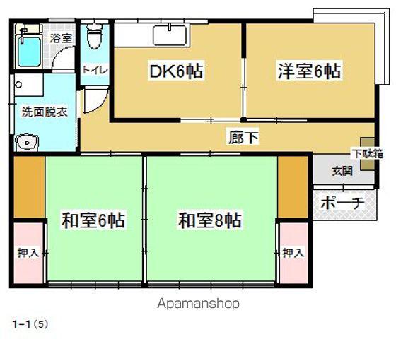 東北本線 杉田駅(福島) 徒歩20分 1階建 築42年(3DK)の間取り写真