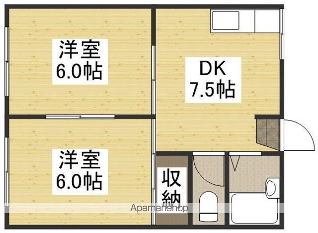ガーデンハウス花の街A棟(2DK/1階)の間取り写真